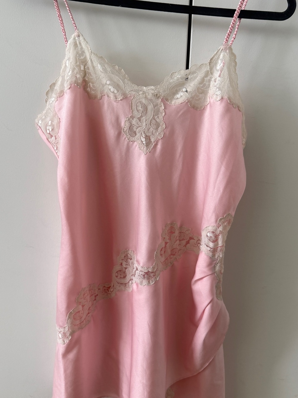 Victoria's Secret Vintage Gold Label Pink Satin Chemise with Cream Lace | size S - Picture 3 of 9